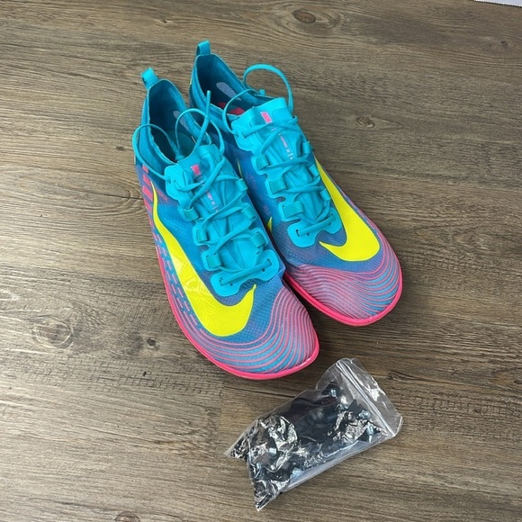 Nike Zoom Victory 5 XC Cross Country Track Spikes Lakeside Blue Yellow, Mens 12 - Picture 3 of 10
